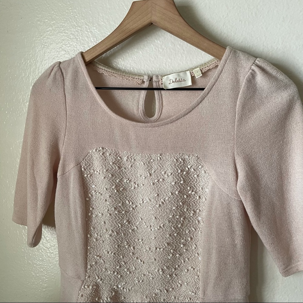 Anthropologie | Shimmer Boucle Peplum Top - Picture 2 of 8